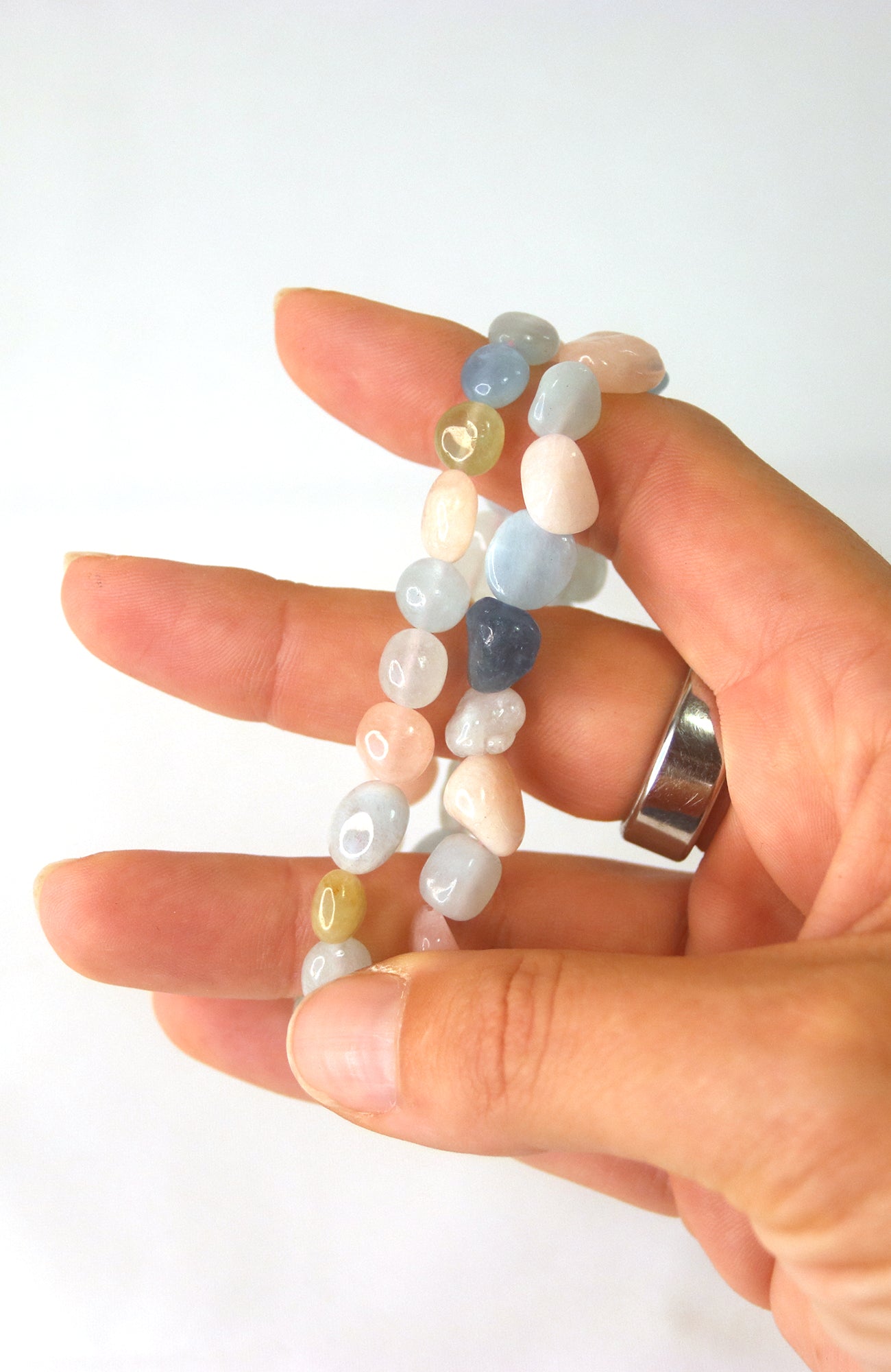 Morganite Nugget 8-10mm (High Grade) Bracelet 497